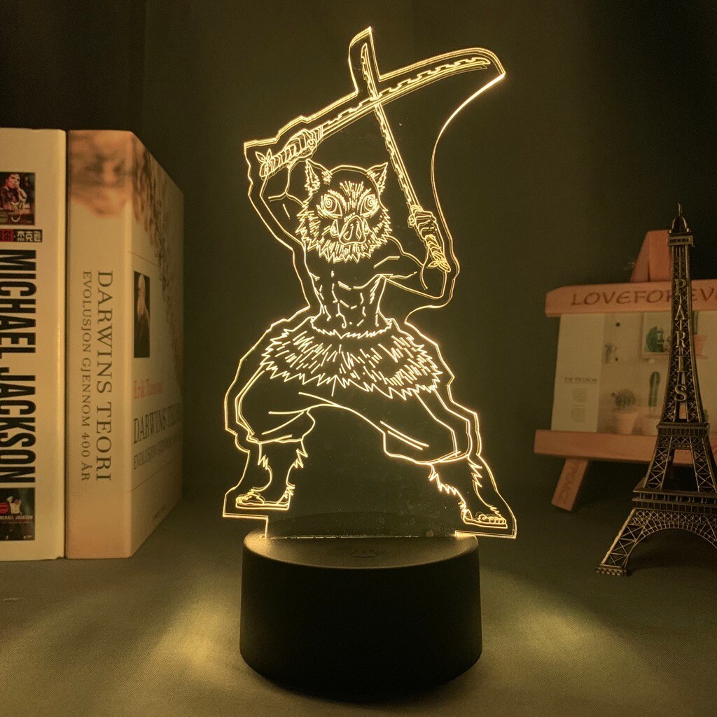 Acrylic Led Night Light Anime Demon Slayer Agatsuma Zenitsu Figure for Kids 22