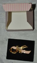 AVON BETTER BREAST CARE METAL RIBBON PIN - LARGE  ~ 2 INCH ~ GOLD TONE &amp;... - $7.25