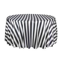 White and Black - 120 inch Tablecloths Weddings Round Satin - $74.98