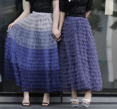 Army Green Tiered Tulle Skirt Womens Tiered Tulle Party Skirt Plus Size image 9