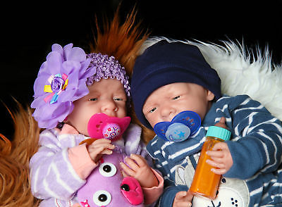Reborn Twin Babies Boy & Girl Doll Preemie 15" Washable Berenguer Life Like