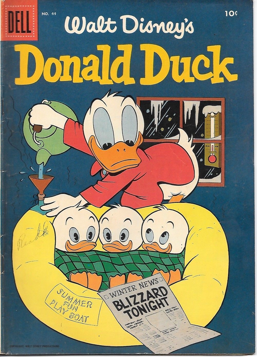 Walt Disneys Donald Duck Comic Book 44 Dell Comics 1955 Fine Cartoon Character 