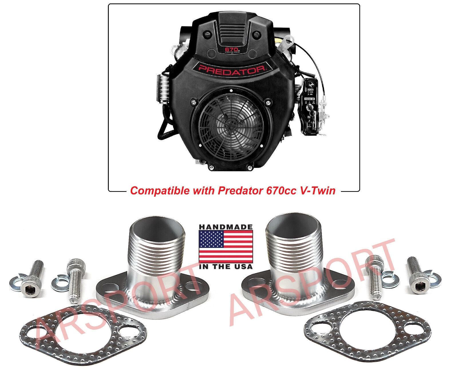 Predator 670cc VTWIN 1" NPT Thread exhaust adaptor for Generator etc