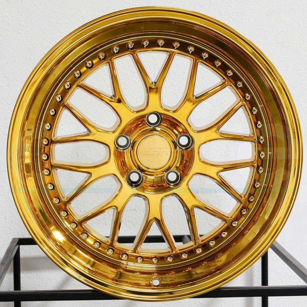 18x9-5-esr-sr01-sr1-5x100-22-gold-chrome-wheels-rims-set-4-wheels