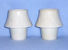 Hallmark Ivory Embossed Leaves 2 Votive Candle Holders - $4.99