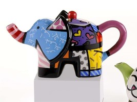 Romero Britto Miniature Elephant Teapot 7oz Retired Rare Collectible  #331825