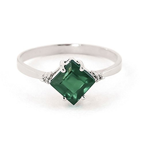 Galaxy Gold GG 1.46 Carat 14k Solid Gold Love In A Frame Emerald Diamond Ring (1