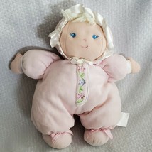 Carter's Just One Year Pink Velour Blonde Hair Baby Doll Plush Rattle Flowers 11 - $39.59