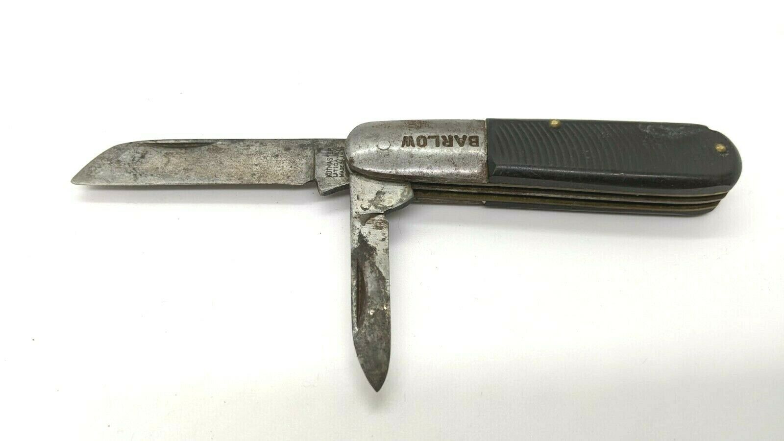Vintage Kutmaster Utica NY Barlow Folding Pocket Knife 2 Blades Blk Cut
