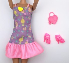 Mattel Barbie 1994 Sweet 'N Pretty Cool Peppermint dress With Pink Purse/Shoes - $11.88
