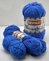 Bernat Worsted Solid Medium Weight Acrylic Yarn - 1 Skein+Partial - Royal Blue - $9.45