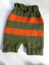 Baby Diaper Cover Wool Soaker Hand Knit Halloween Orange Green Lanolized... - $15.00