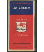 1950s MobilGas Miracle-Fold Road Map of Los Angeles - $17.50