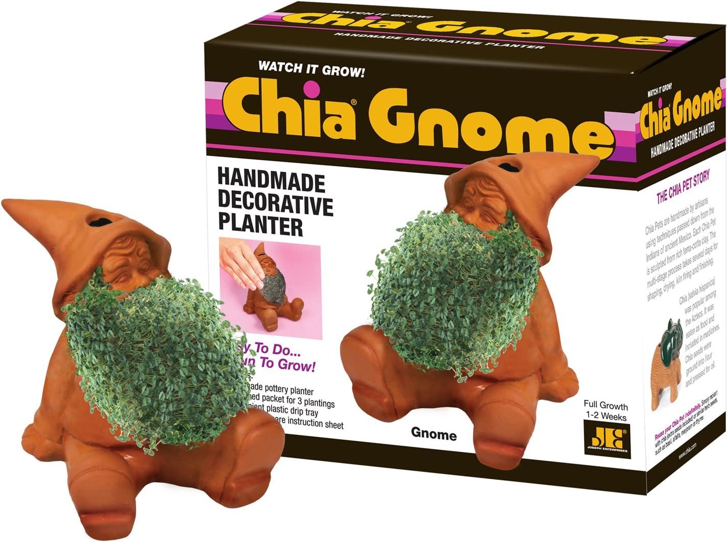 Chia Pet Gnome With Seed Pack, Decorative Pottery Planter, Easy To Do And Fun To - $31.99