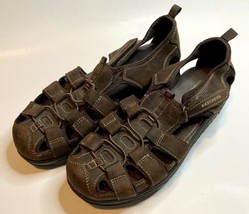 SKECHERS Shape-Ups Brown Leather Fisherman Sandals Sport Walking Womens Size 9 - $32.91