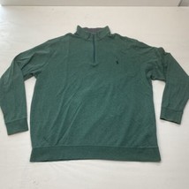Polo Ralph Lauren 1/4 Zip Sweater Mens XXL Green High Collar Lightweight... - $28.01