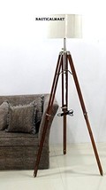 Natural Teak Wood Tripod Floor Lamp Shade By NauticalMart 