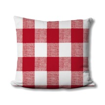 Anderson Plaid Pillow - Lipstick Red and White Buffalo Check Plaid - Farmhouse P - $17.99
