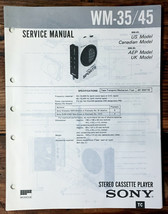Sony WM-35 WM-45 Cassette Service Manual *Original* - $24.09