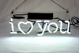 'I Love You' Beer Bar Pub Art Banner Real Neon Light Sign 12"x5" [High Quality] - $69.00