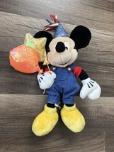 Disney Store Mickey Mouse Birthday Ballonons Party 9” Plush, EUC - $14.95