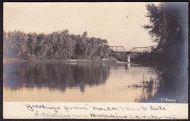 Saint Peter, Minnesota Pre-1907 RPPC Bridge and River View Photo Postcard - $10.75
