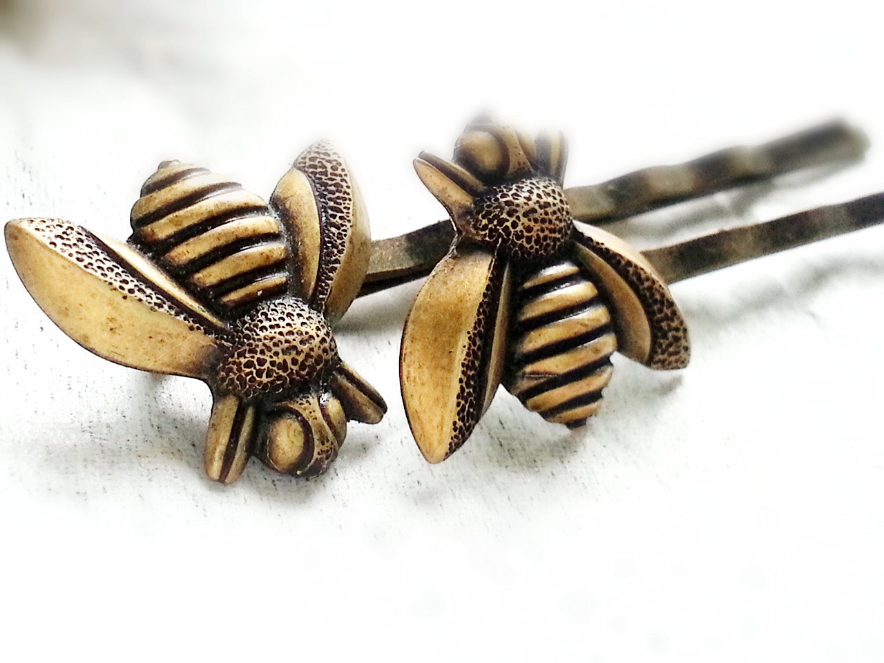 Antique Brass Bee Bobby Pin Set Woodland And 26 Similar Items
