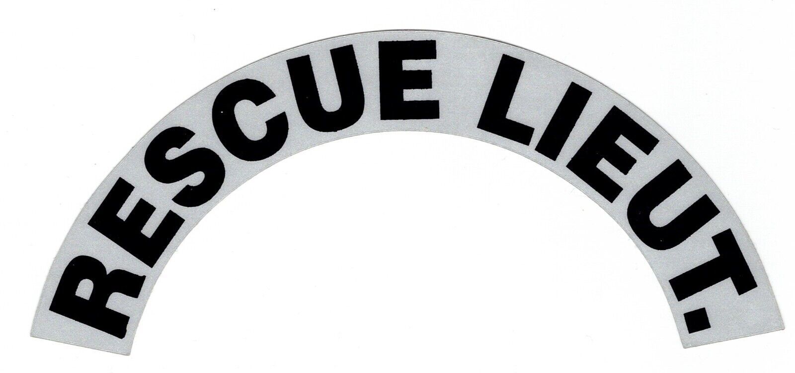RESCUE LIEUT. Highly Reflective FIRE HELMET CRESCENT DECALS A PAIR