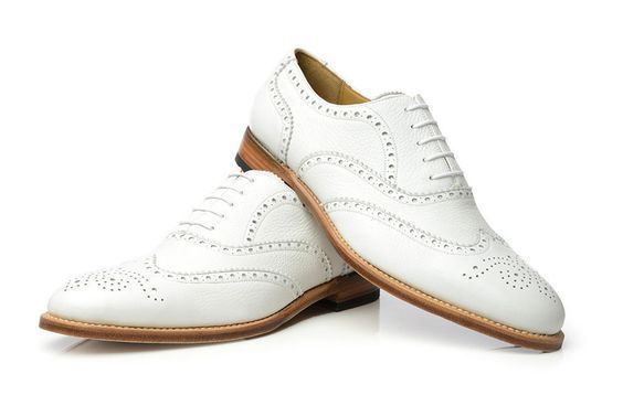 NEW Handmade Men wingtip brogue formal shoes, Men party dress white shoes, Men