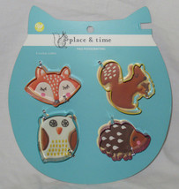 WILTON 4-Piece Cookie Cutter Set Metal FALL FOODCRAFTING Fox Squirrel Ow... - $16.79