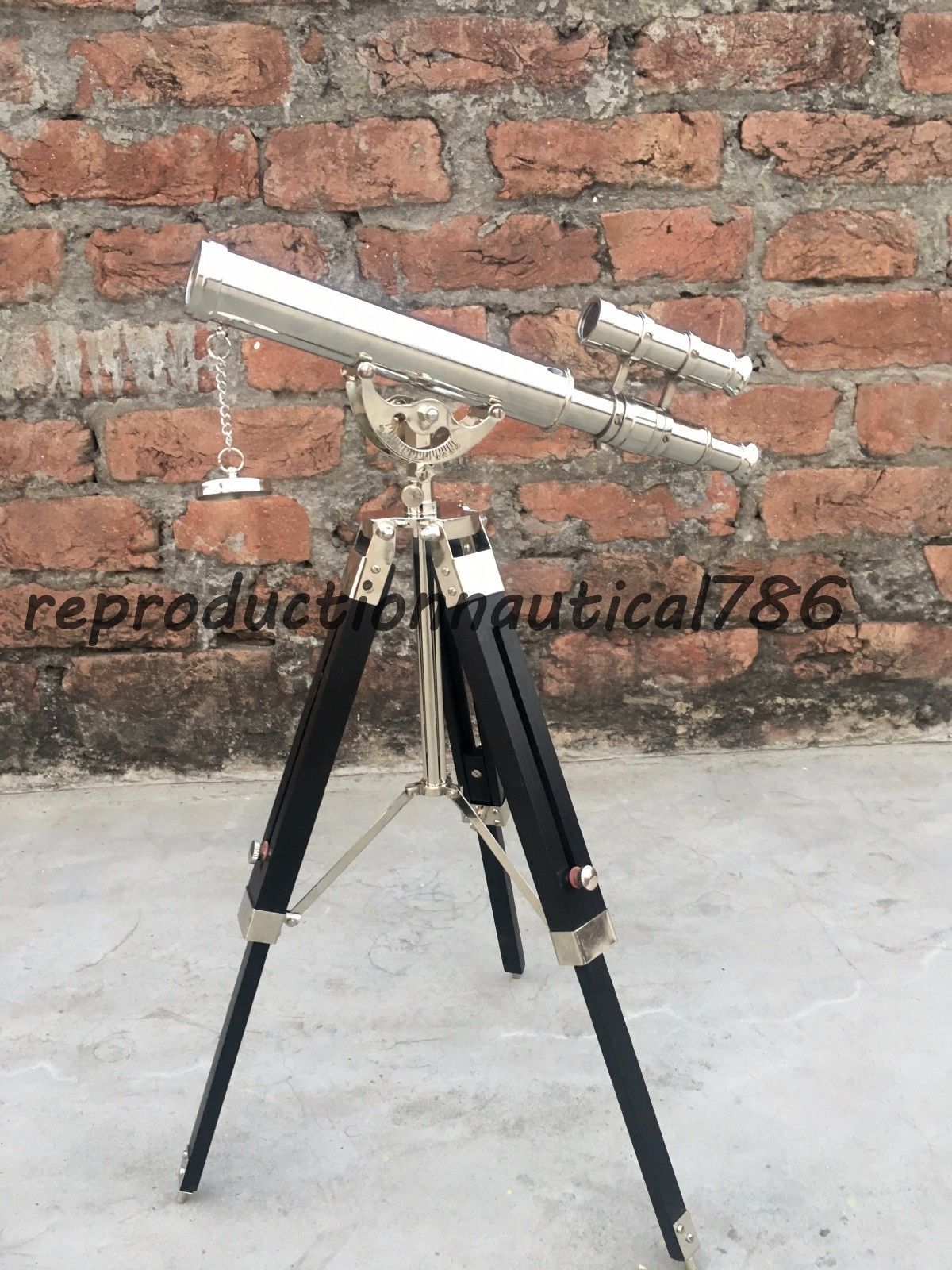 Vintage Solid Brass Handmade Spy Glass Telescope With Tripod Nautical