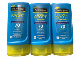 (3) Neutrogena Cooldry Sport Sunscreen Lotion SPF 70 Water Resistant Micromesh - $44.55