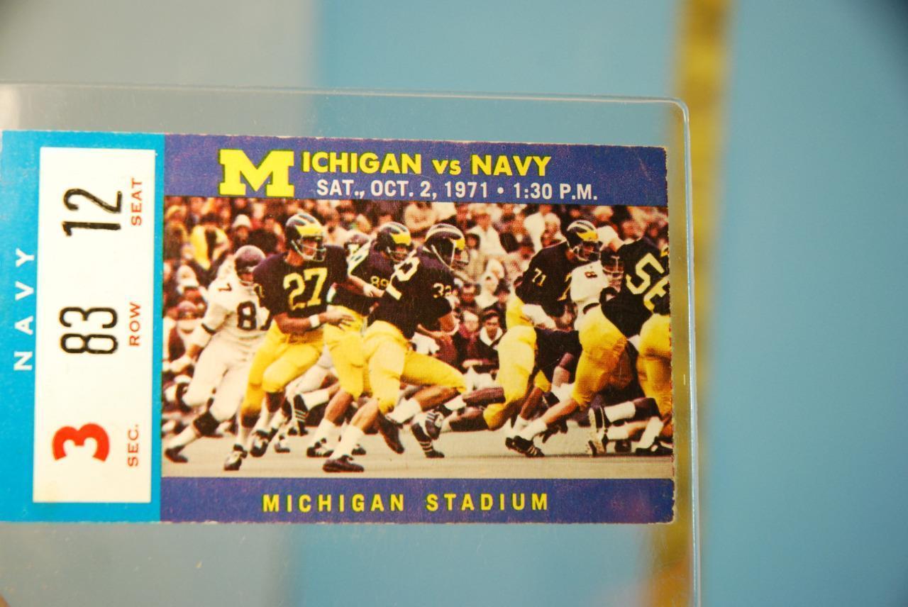 1971 Michigan v Navy College Football Game Ticket Stub 1971 Michigan v Navy College Football Game Ticket Stub