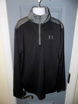 Under Armour Heat Gear Loose 1/4 Zip Pullover Black/Gray Size M Youth EUC - $22.95
