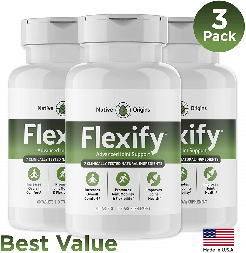 FLEXIFY - Glucosamine with Chondroitin Turmeric MSM Boswellia D3 (3 Pack)