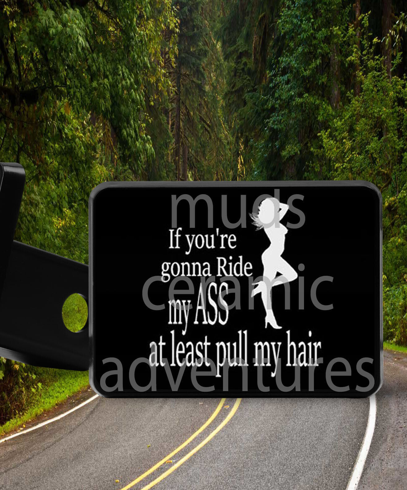 If You're gonna Ride my Ass at least pull my hair Trailer Hitch Cover Plug