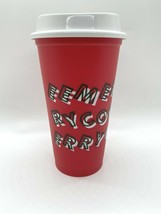 Starbucks 2019 Red Reusable Hot Cup Grande 16 oz Plastic Merry Coffee Christmas - $9.41