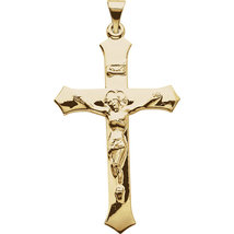14K Gold Crucifix Pendant in Yellow, White or Rose Gold - $365.99
