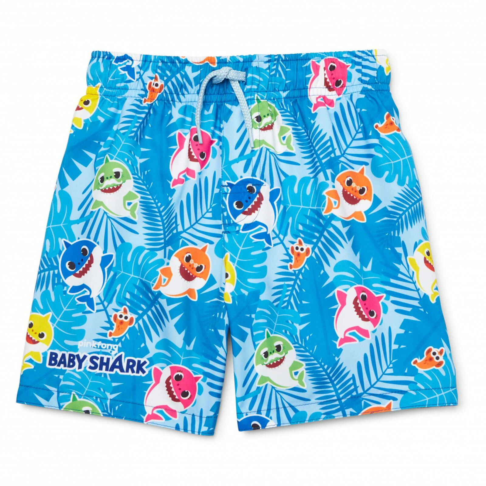 Baby Shark All Over Toddler Swim Trunks Blue Swimwear