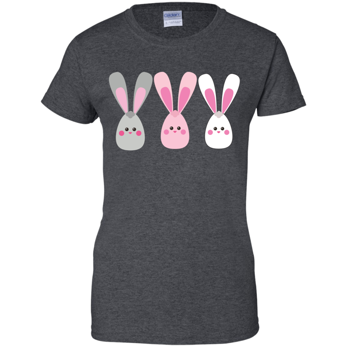 Bunny Rabbit Heads Short Sleeve Women's T-Shirt Animated Bunnies Cute ...