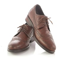 Donald J Pliner Brown Leather Brogue Wingtip Derby Oxfords Dress Shoes Mens 10.5 - $49.32