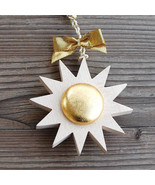 Golden Wooden Sun Wall Window Decoration - $29.94