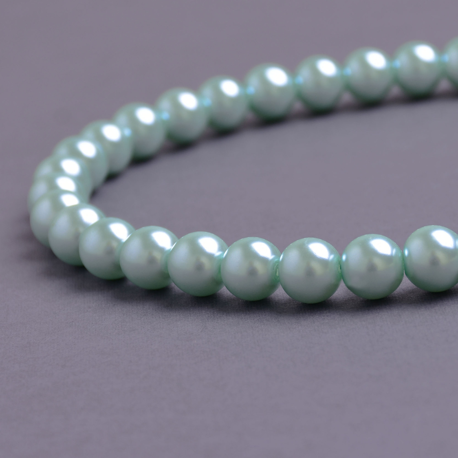 BeadsOne 12mm Mint Green Glass Pearl Beads Jewelry Making 35 pcs round (C41)