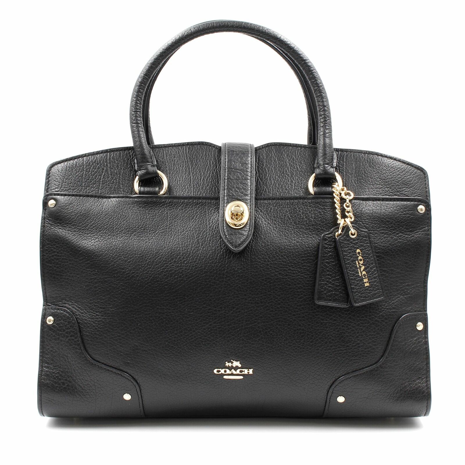 Coach Black Grain Leather Mercer 24 Women's Satchel Bag 37779 - Women's ...