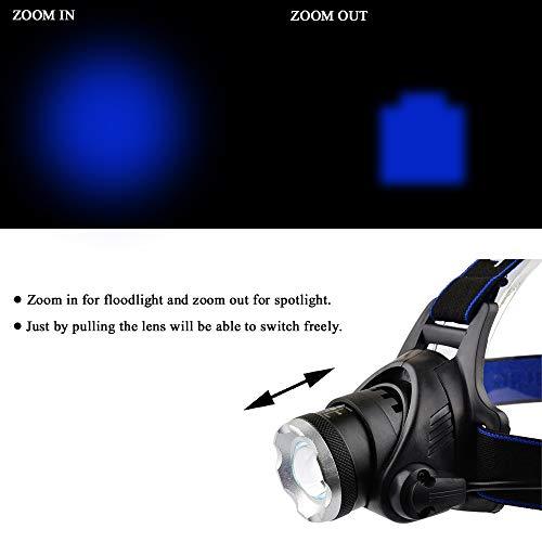 Blue LED Headlamp Flashlight Blood Tracking Light with Water Resistant