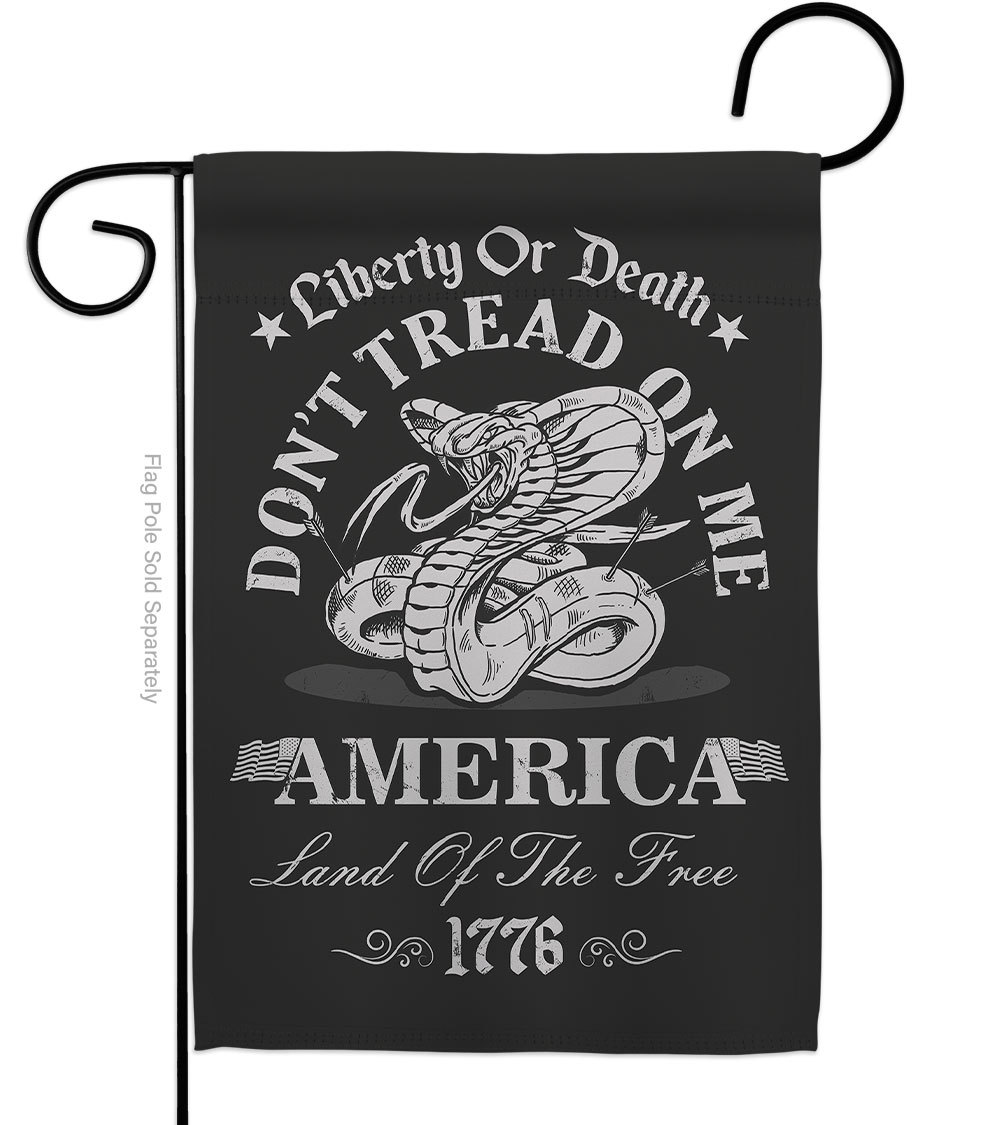 Liberty Or Death Dont Tread On Me Garden Flag Us Historic 13 X18.5 Double-Sided