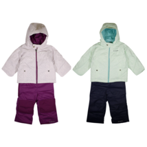 Columbia Girl&#39;s Lilac Stripe Outgrown Frosty Slope 2PC Jacket &amp; Bib Wint... - $43.87