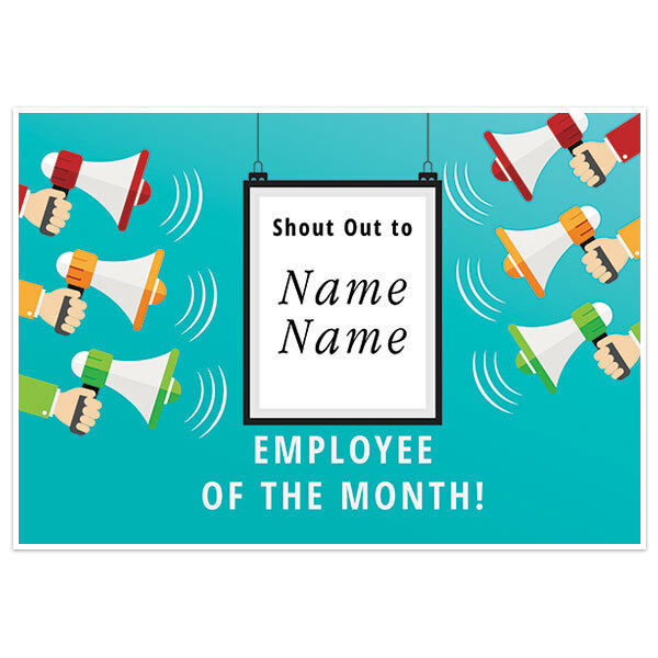 Shout Out Employee Of The Month Business Banner - Party Decorations