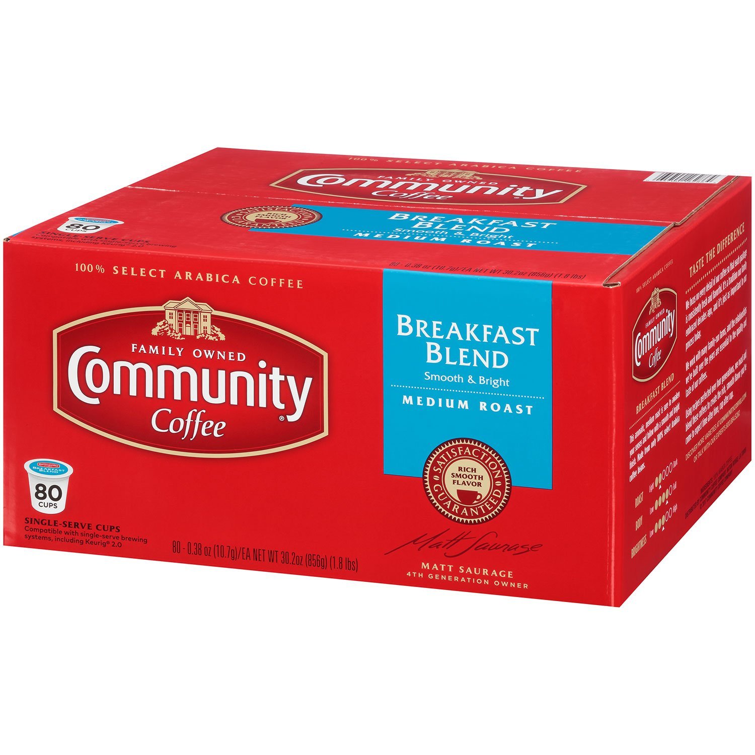 Community Coffee Single Serve Pods, Breakfast Blend (80 ct.) Coffee