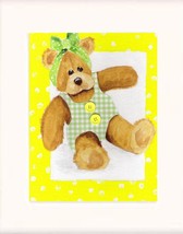 Girl Teddy Bear With Bow Acrylic on Canvas Board - Prints Av - $35.00